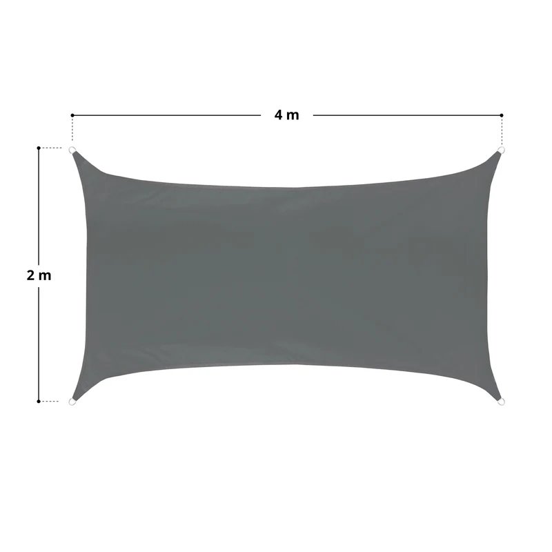 Sonnensegel Viereck Dunkelgrau 2x4m
