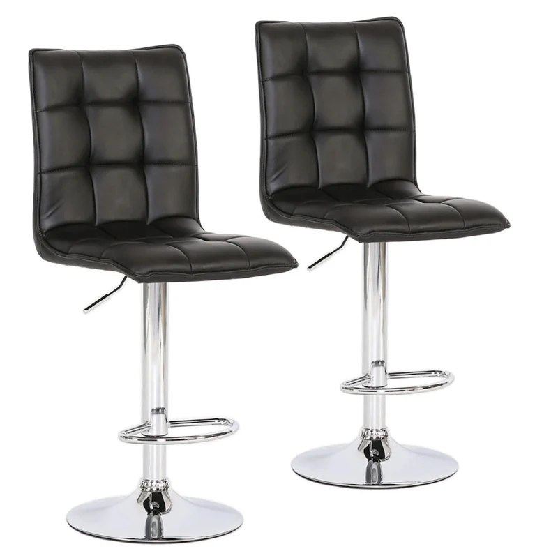2er Set Barhocker gesteppt Kunstleder