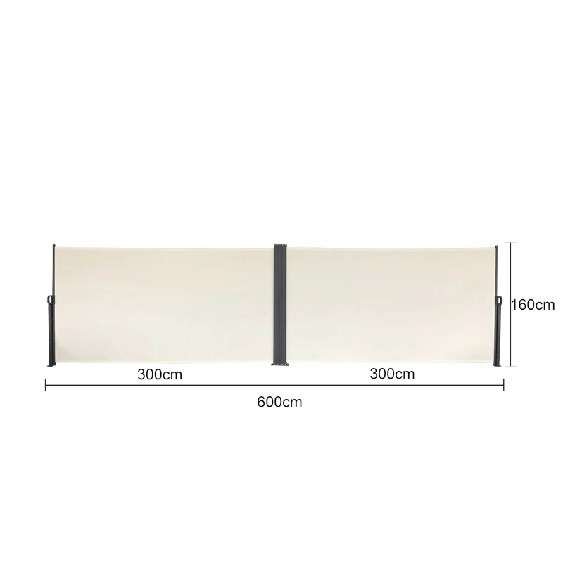 Doppel-Seitenmarkise 280g/m² Balkon-Markise Sonnenschutz Sichtschutz