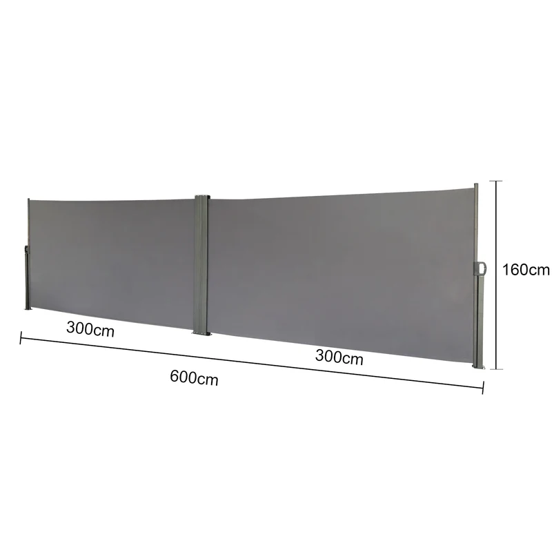 Doppel-Seitenmarkise 280g/m² Balkon-Markise Sonnenschutz Sichtschutz