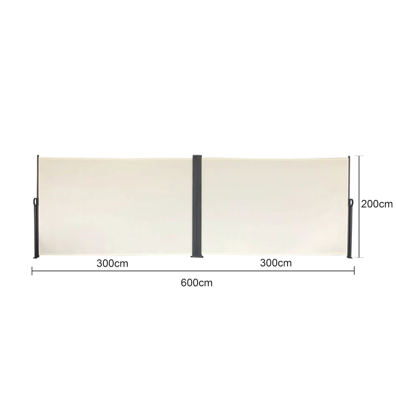Doppel-Seitenmarkise 280g/m² Balkon-Markise Sonnenschutz Sichtschutz
