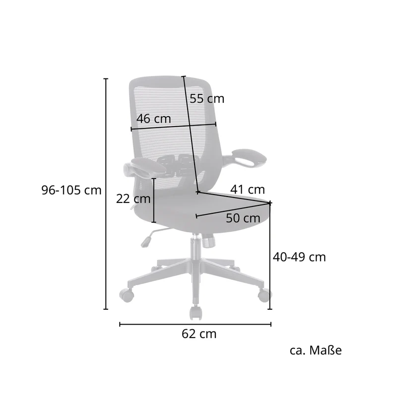 TOM Bürostuhl Schreibtischstuhl ergonomisch verstellbar Rollen Schwarz/Grau