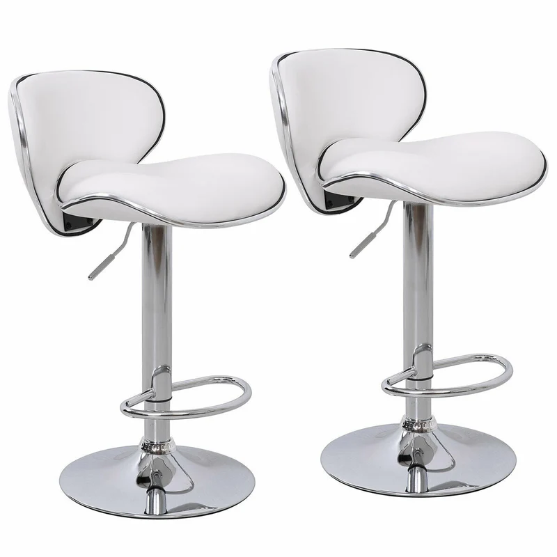 2er Set Barhocker Lounge Hocker Barstuhl Küchestuhl Tresenstuhl Cocktail weiß