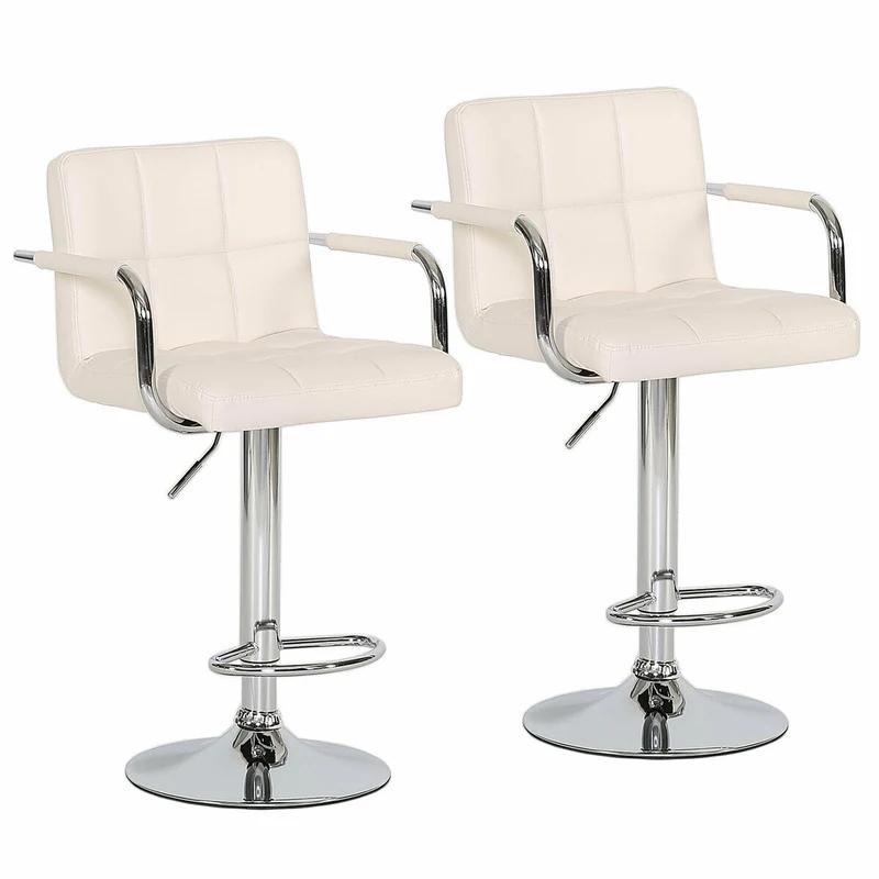 2er Set Barhocker Lounge Hocker Barstuhl Küchestuhl Tresenstuhl Cocktail weiß