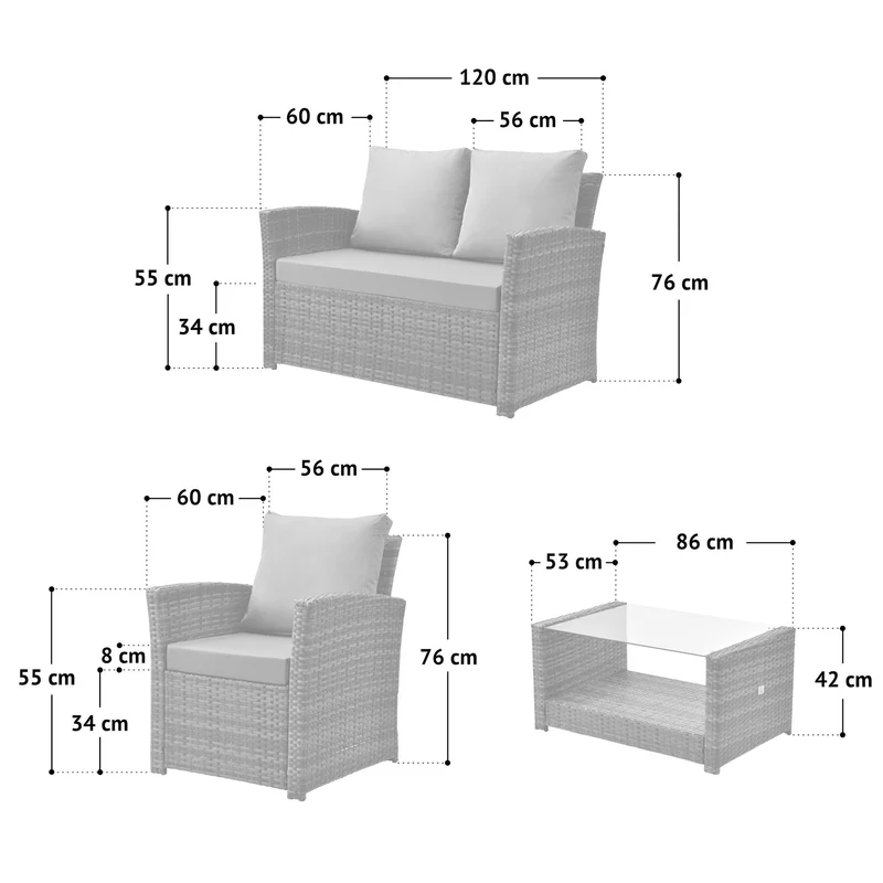 ROMA Polyrattan-Lounge