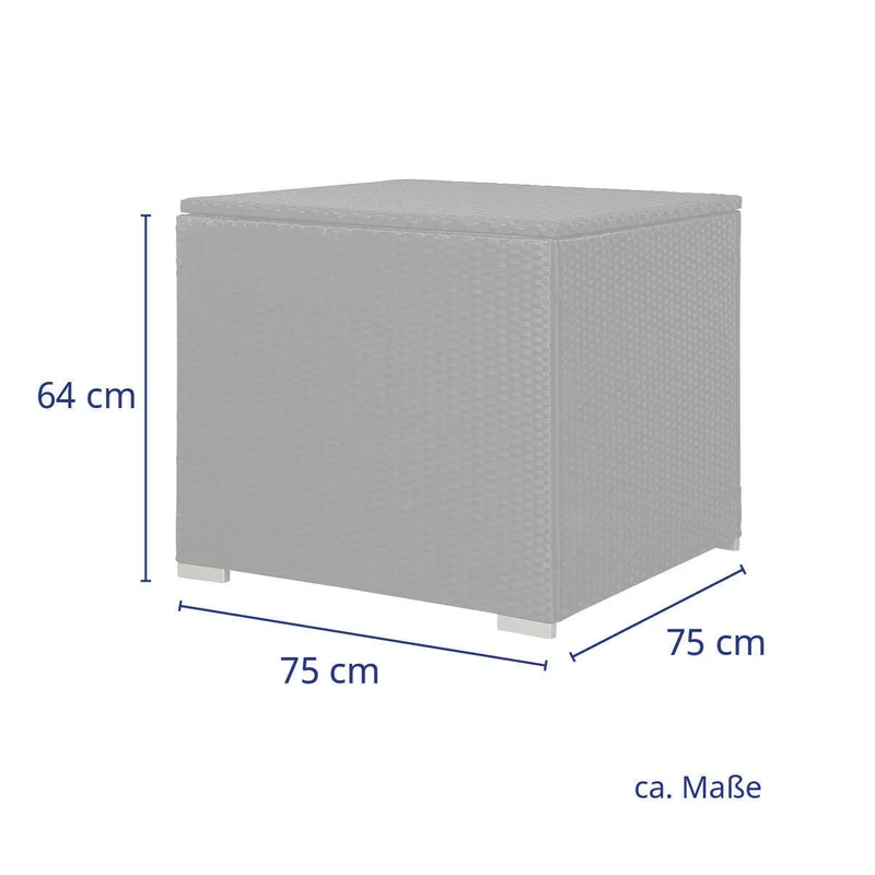 Auflagenbox Polyrattan Gartenbox Erweiterung Kissenbox LUGANO CALIFORNIA