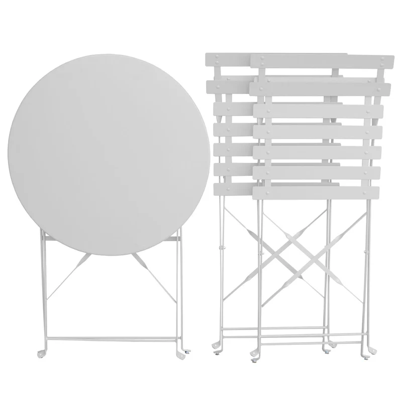 BERLIN Balkonmöbel Bistroset Stuhl Tisch klappbar Bistro Cafe Metall Gartenset