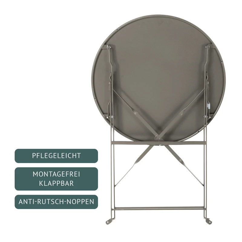 BERLIN Balkonmöbel Bistroset Stuhl Tisch klappbar Bistro Cafe Metall Gartenset