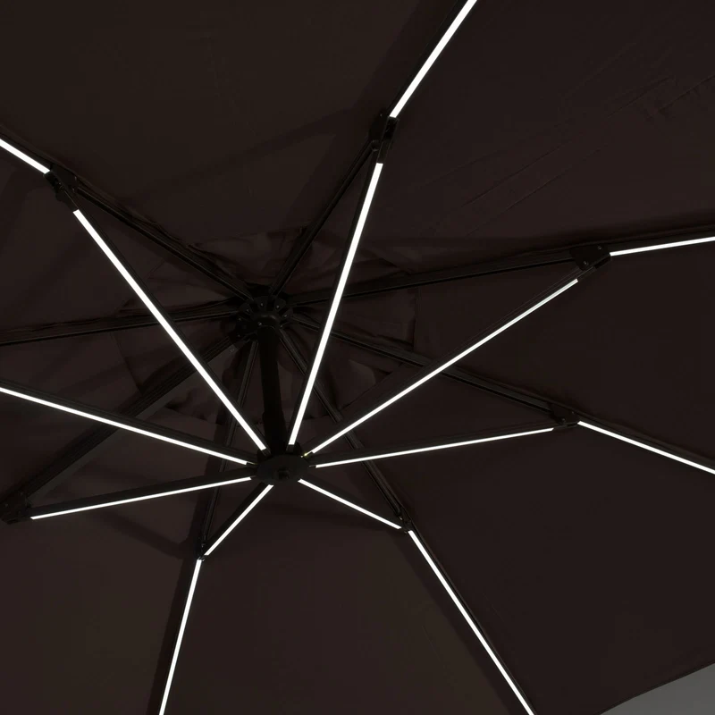 Ampelschirm 360° Sonnenschirm 3,5m LED Alu drehbar schwenkbar kippbar