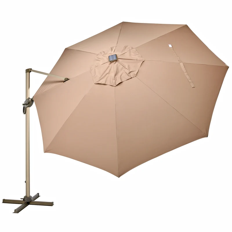 Ampelschirm 360° Sonnenschirm 3,5m LED Alu drehbar schwenkbar kippbar